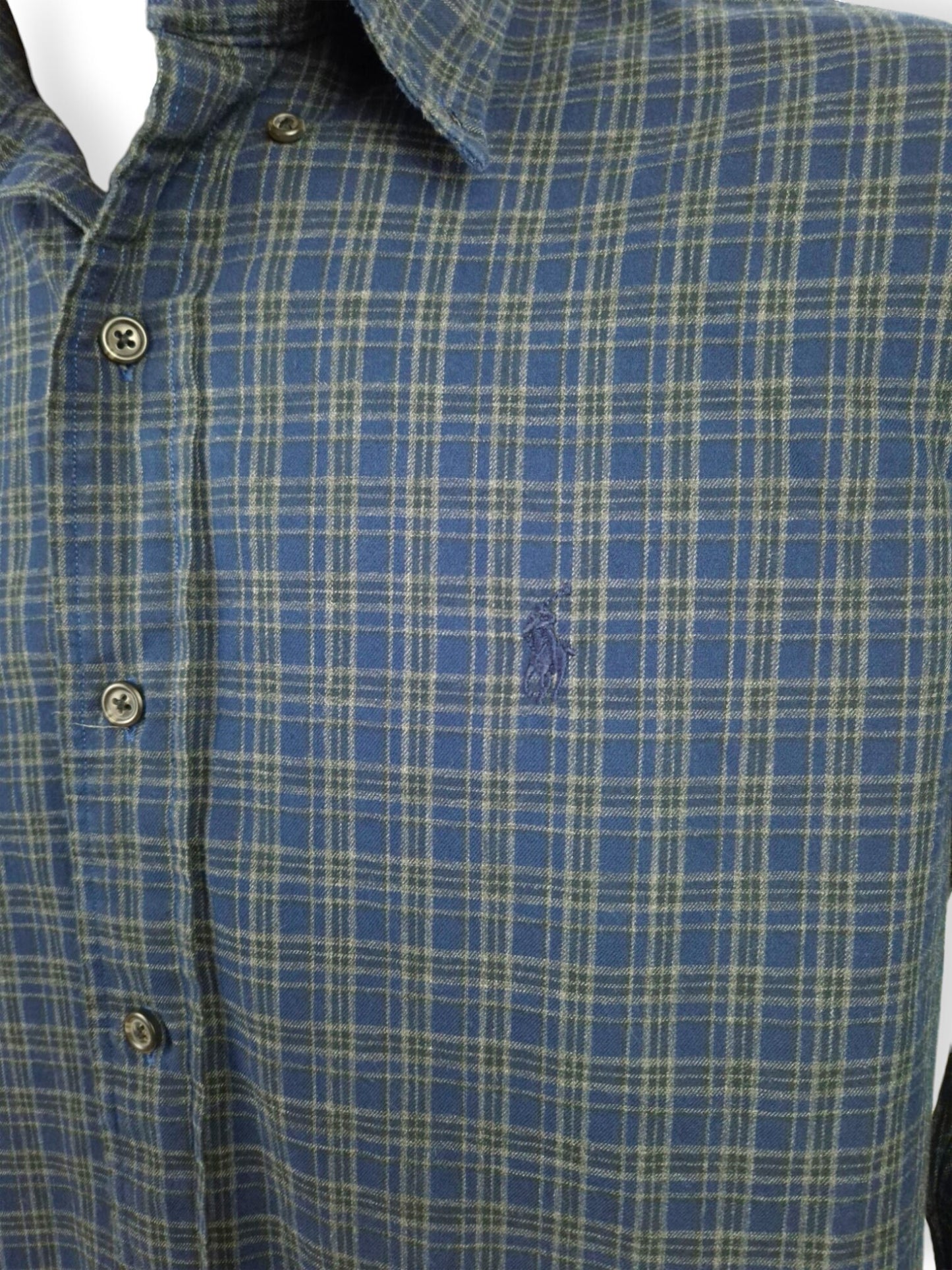 Ralph Lauren blue and green plaid shirt, size L, excellent condition, Ralph Lauren shirt blue