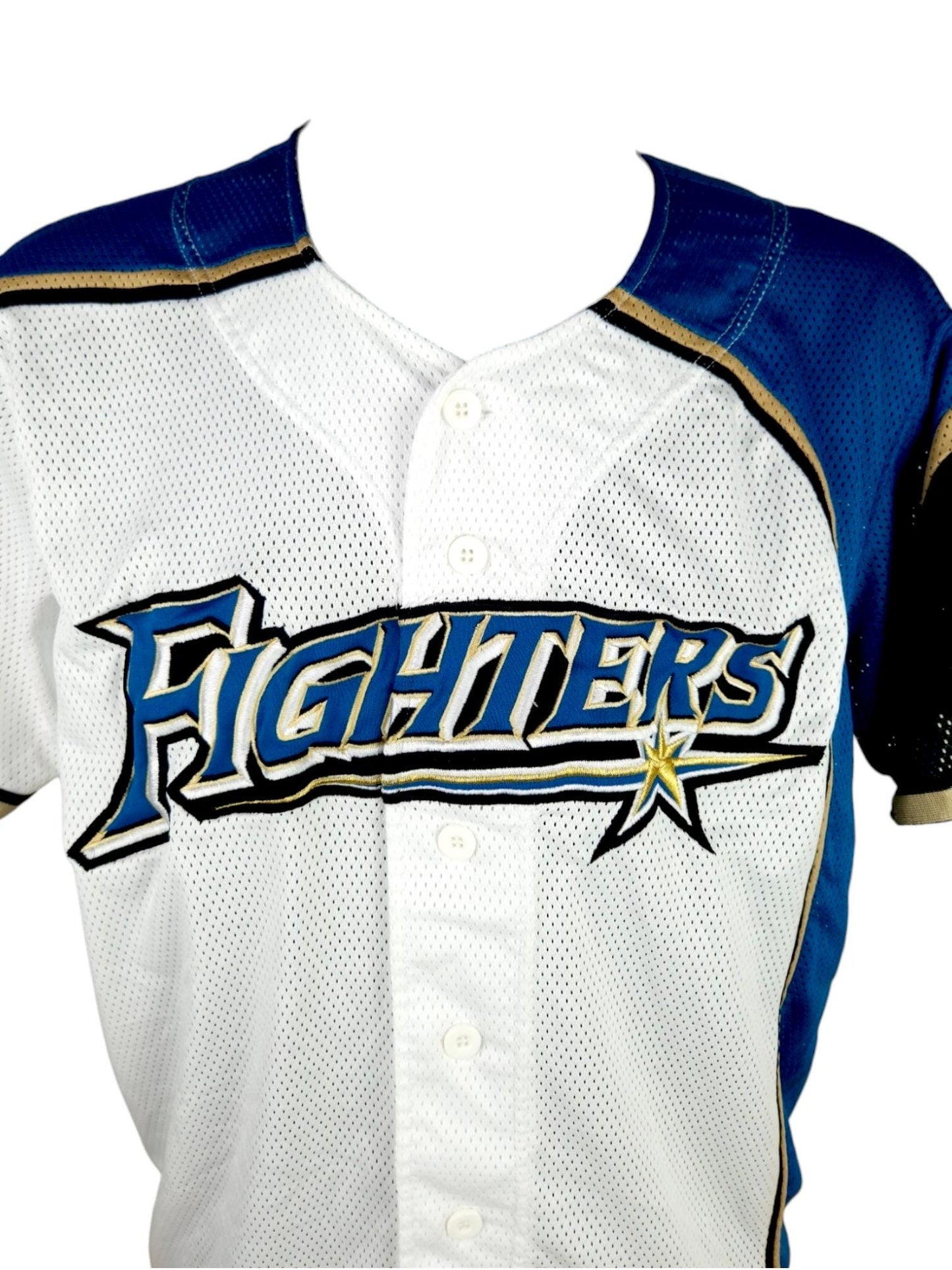 Japan Hokkaido Nippon Ham Fighters Baseball Jersey, size M, Limited NPB Hokkaido Fan Jersey White and blue