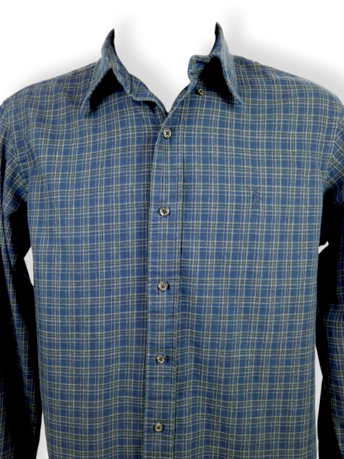 Ralph Lauren blue and green plaid shirt, size L, excellent condition, Ralph Lauren shirt blue