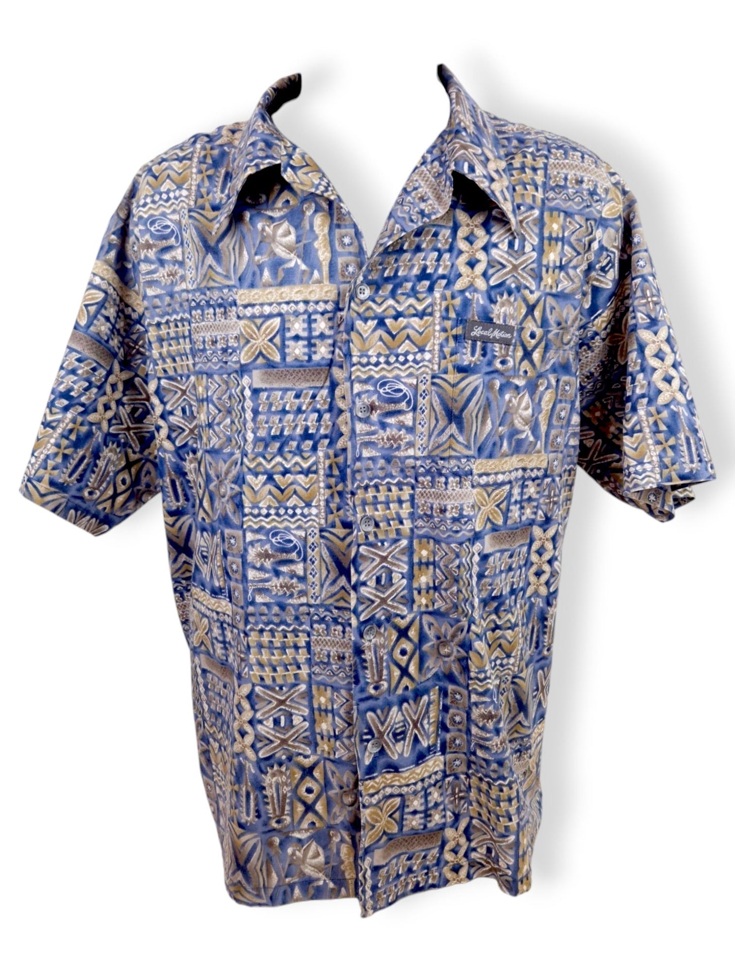 Local Motion Men's Hawaiian Shirt Size 3XL, 100% Cotton, Hawaii Shirt, Aloha Shirt, Made in Hawaii