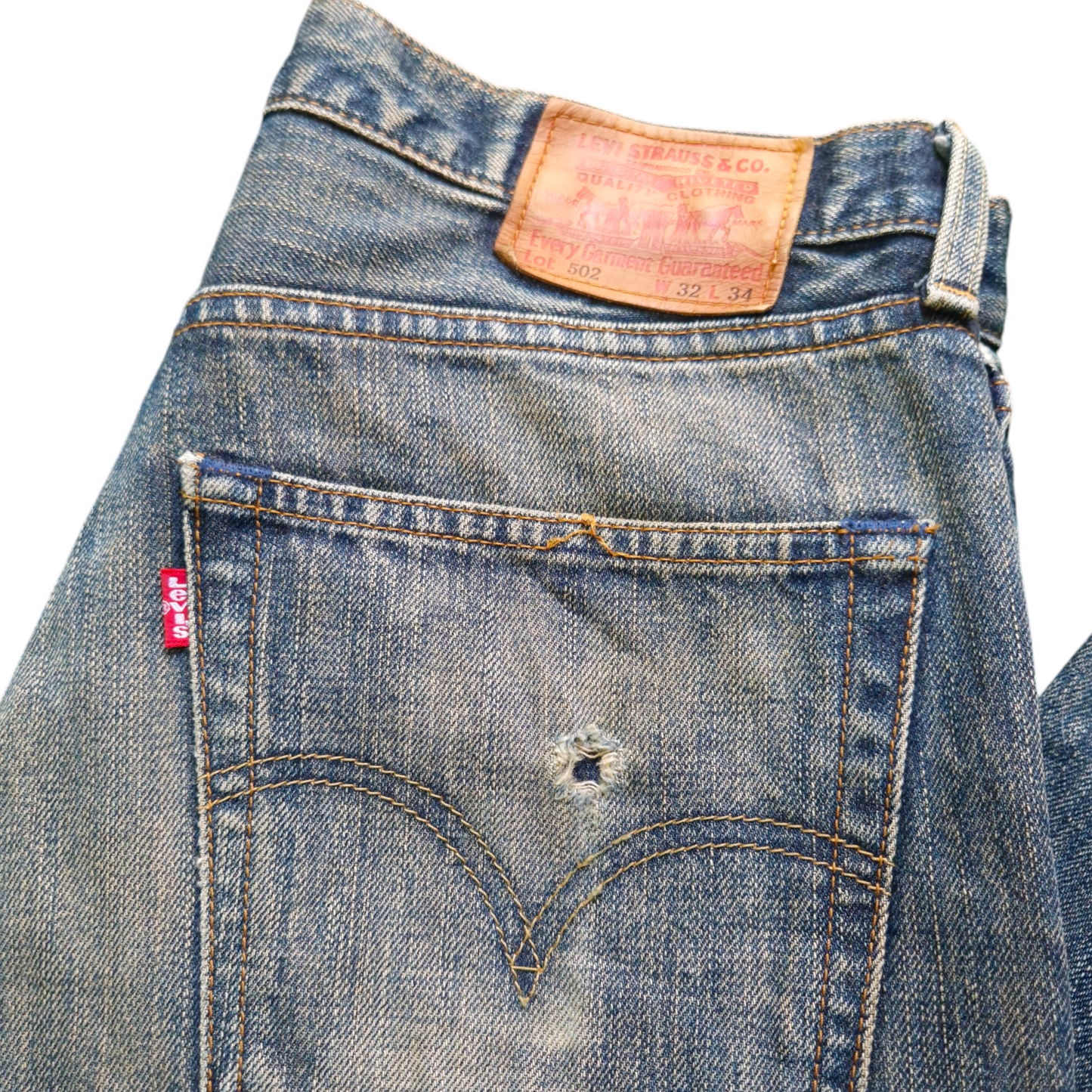 Jean Levi’s 502 vintage W32 L34 – Fabriqué au Japon – Début 2000s – Coupe droite