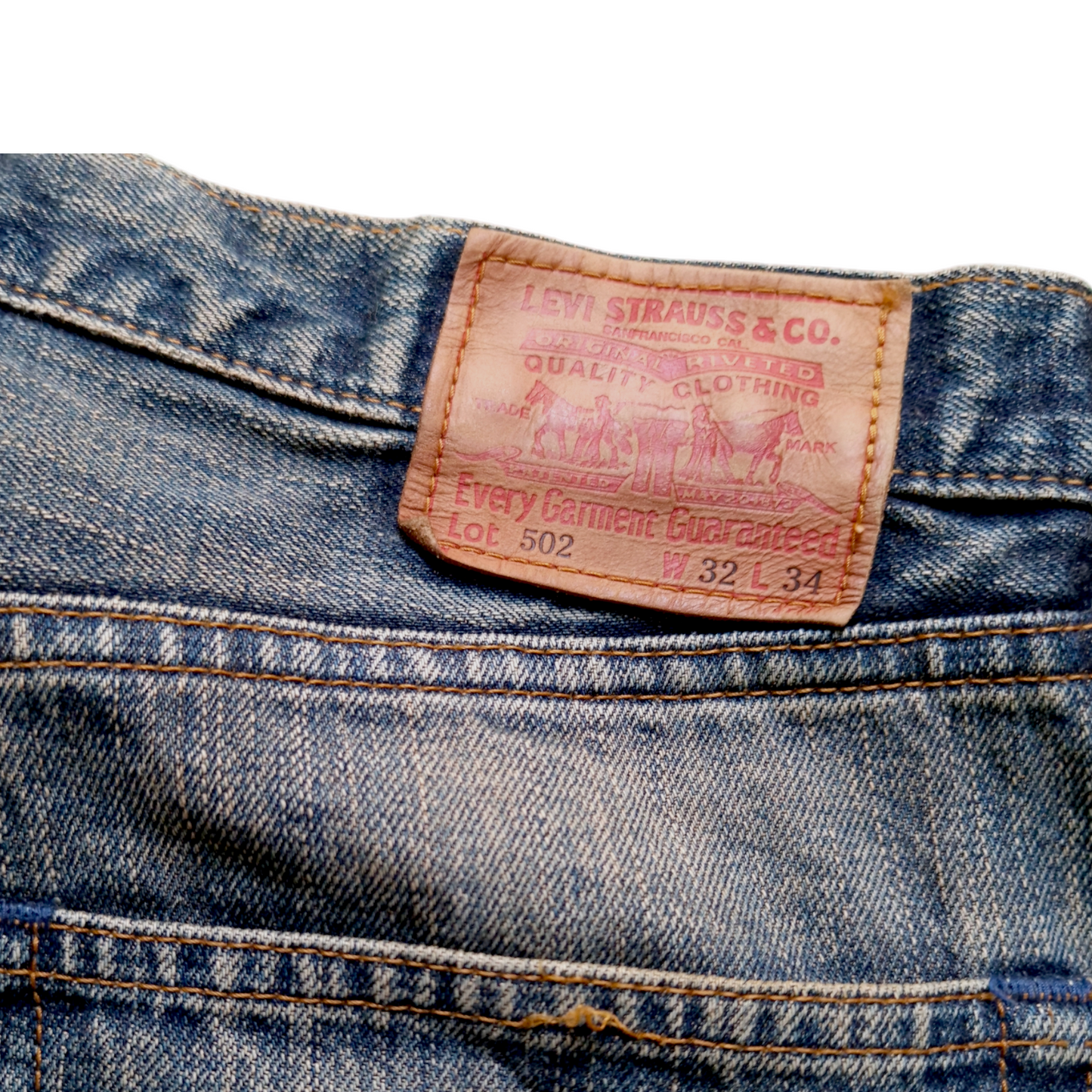 Jean Levi’s 502 vintage W32 L34 – Fabriqué au Japon – Début 2000s – Coupe droite