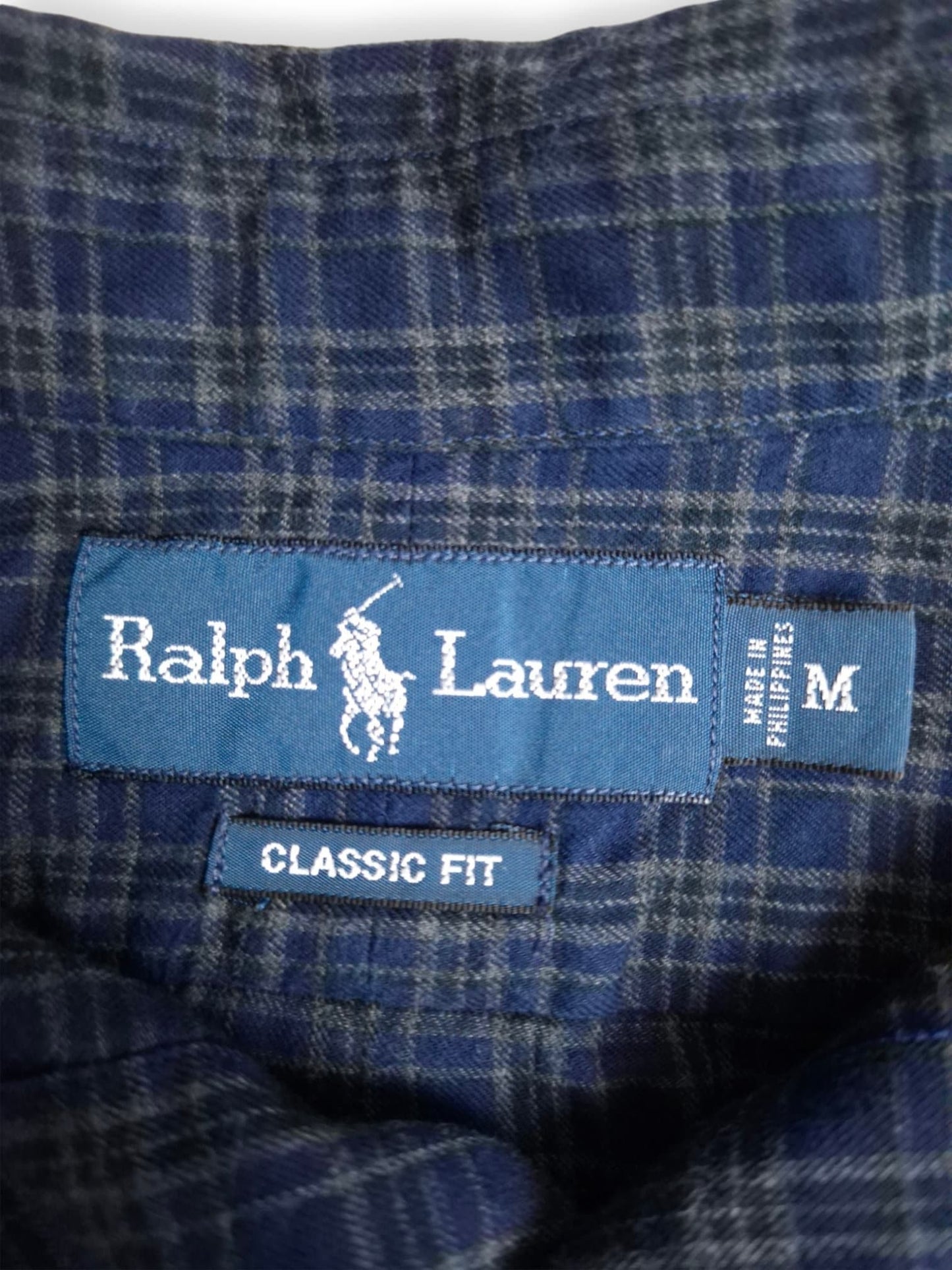 Ralph Lauren blue and green plaid shirt, size L, excellent condition, Ralph Lauren shirt blue