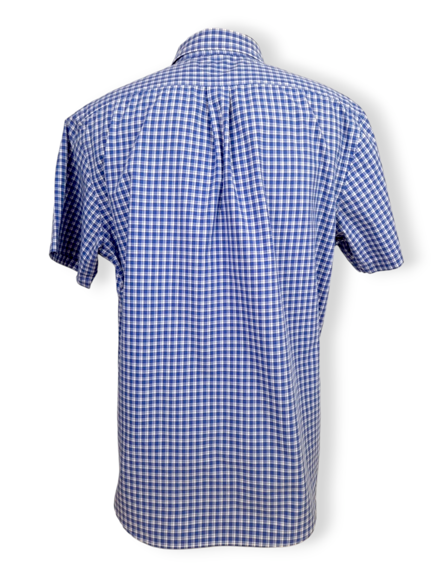 Chemise Ralph Lauren à carreaux bleus – Manches courtes – Taille XL