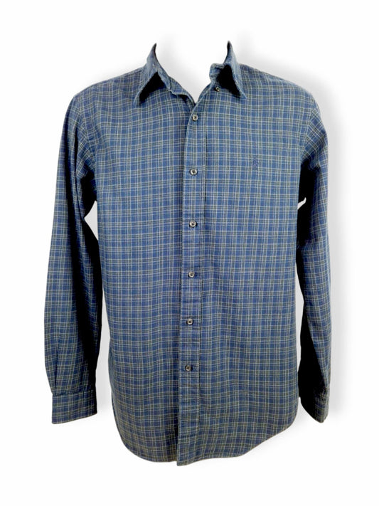 Ralph Lauren blue and green plaid shirt, size L, excellent condition, Ralph Lauren shirt blue