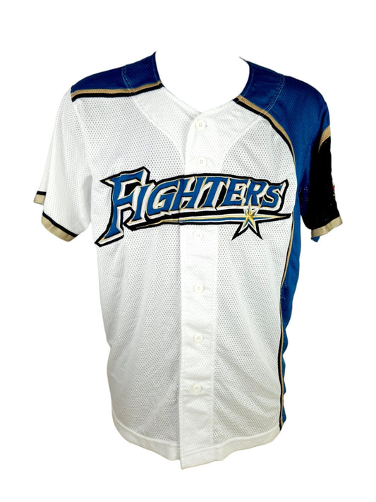 Japan Hokkaido Nippon Ham Fighters Baseball Jersey, size M, Limited NPB Hokkaido Fan Jersey White and blue