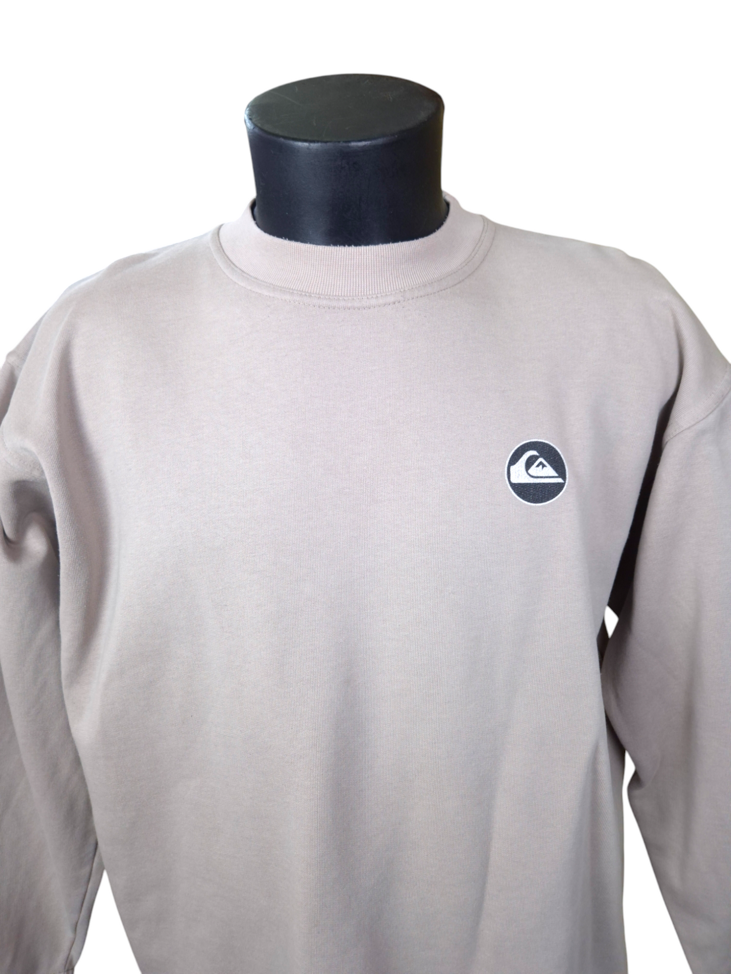 Sweat vintage Quiksilver gris clair – Taille L – Style années 90