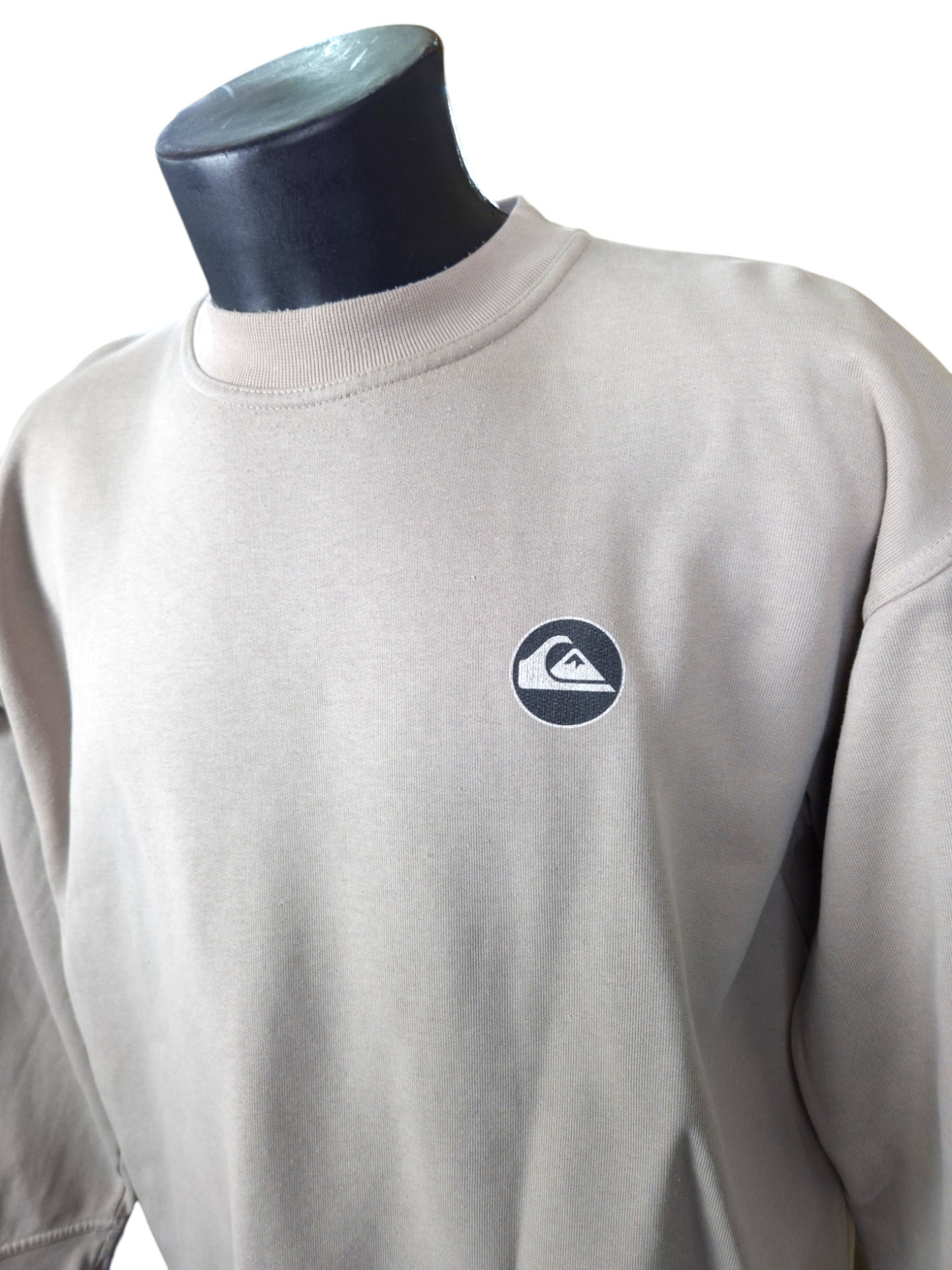 Sweat vintage Quiksilver gris clair – Taille L – Style années 90