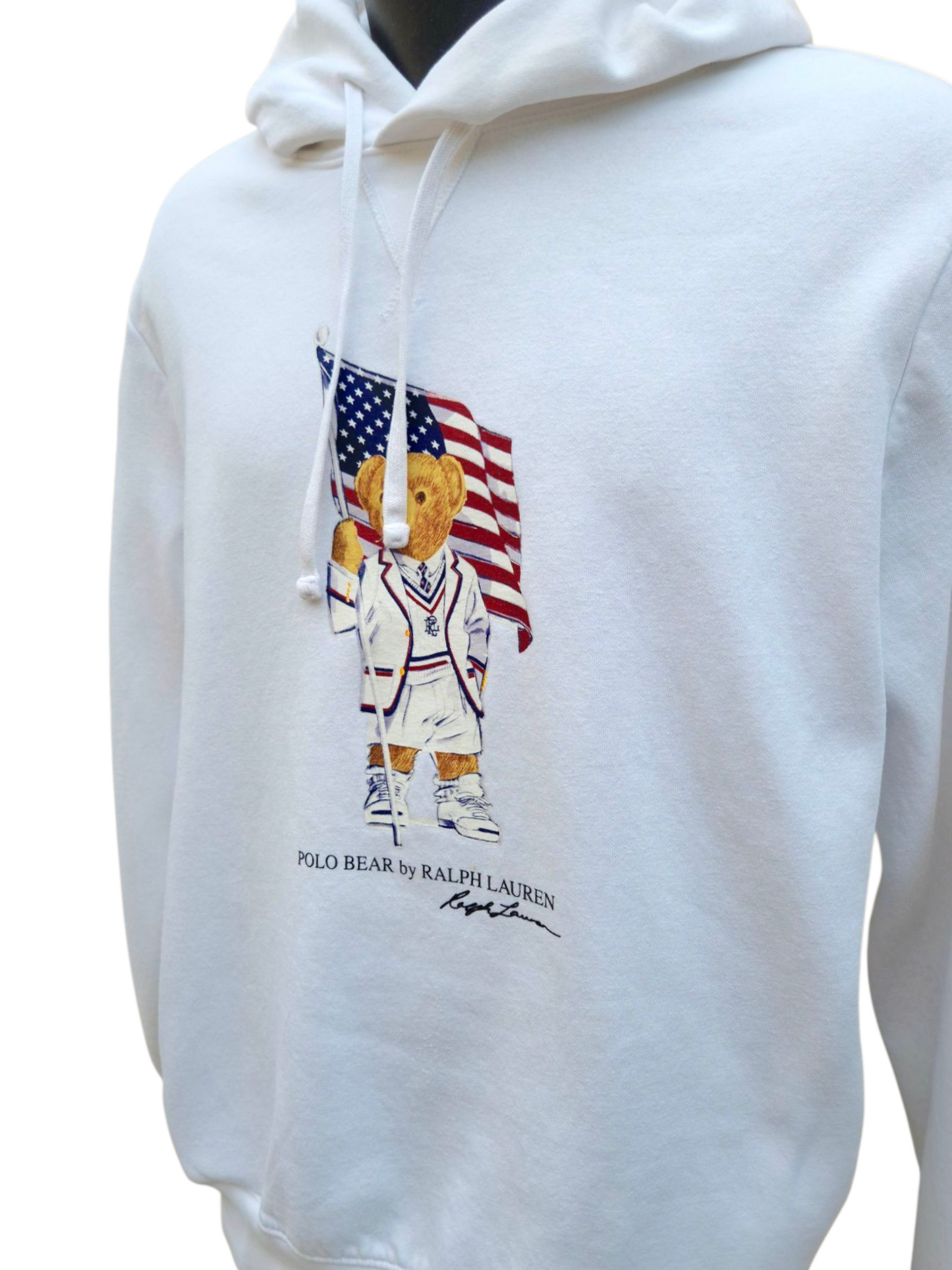 Sweat vintage Ralph Lauren Polo Bear blanc – Taille L