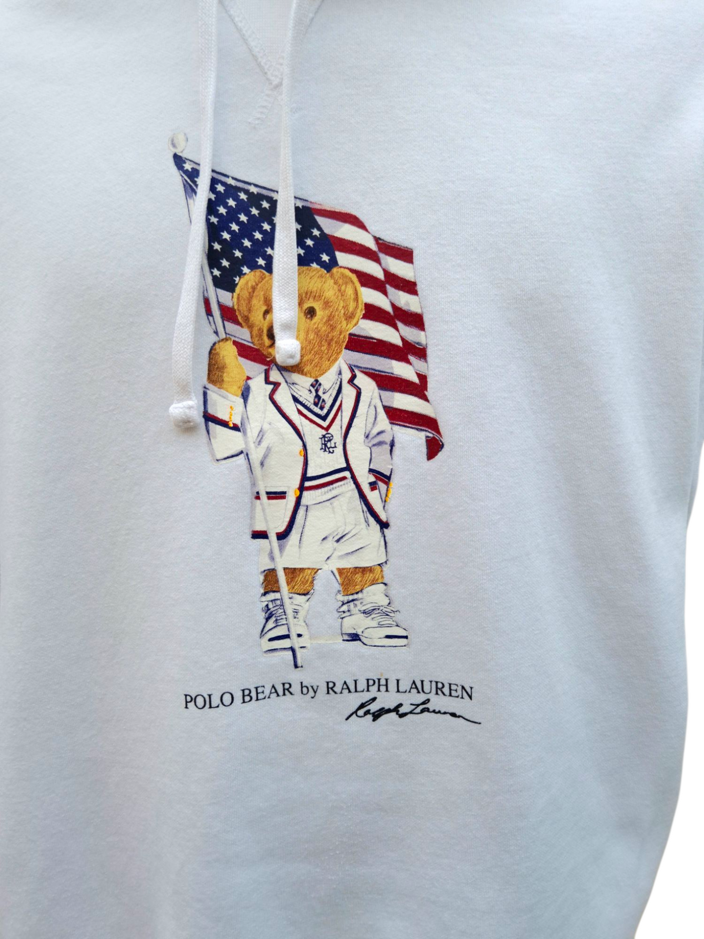 Sweat vintage Ralph Lauren Polo Bear blanc – Taille L